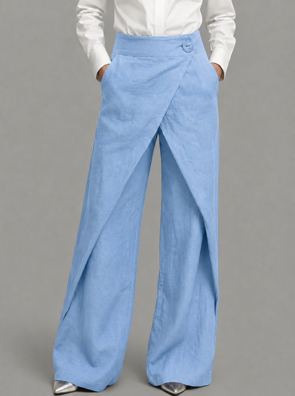 Women's Asymmetrical Pants – Wrap Front Palazzo Pants