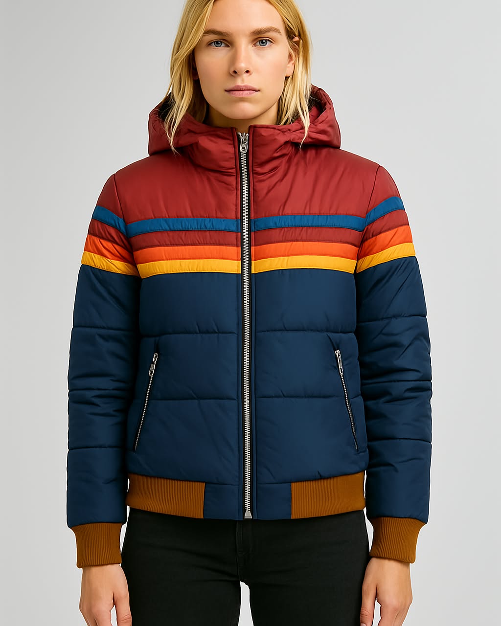 Women's Hooded Rain Jacket – Waterproof Zip-Up Outdoor Jacket