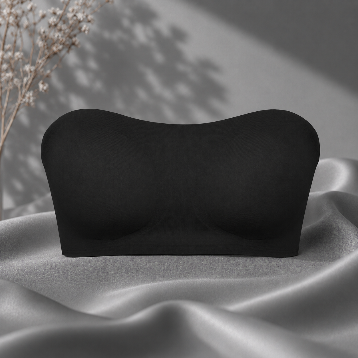 Women's Strapless Wireless Bra – Crossover Side Closure Support Bra
