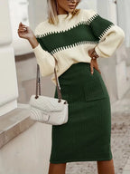 Women's Knit Skirt Set – Ribbed Sweater Co-Ord