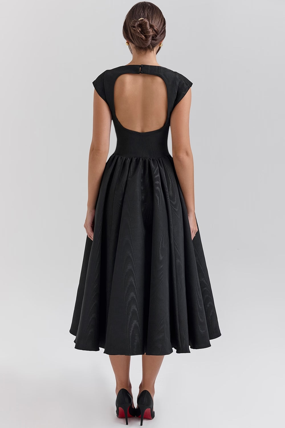 Women's Tailored Waist Dress – Flowy Formal Wedding Guest Dress