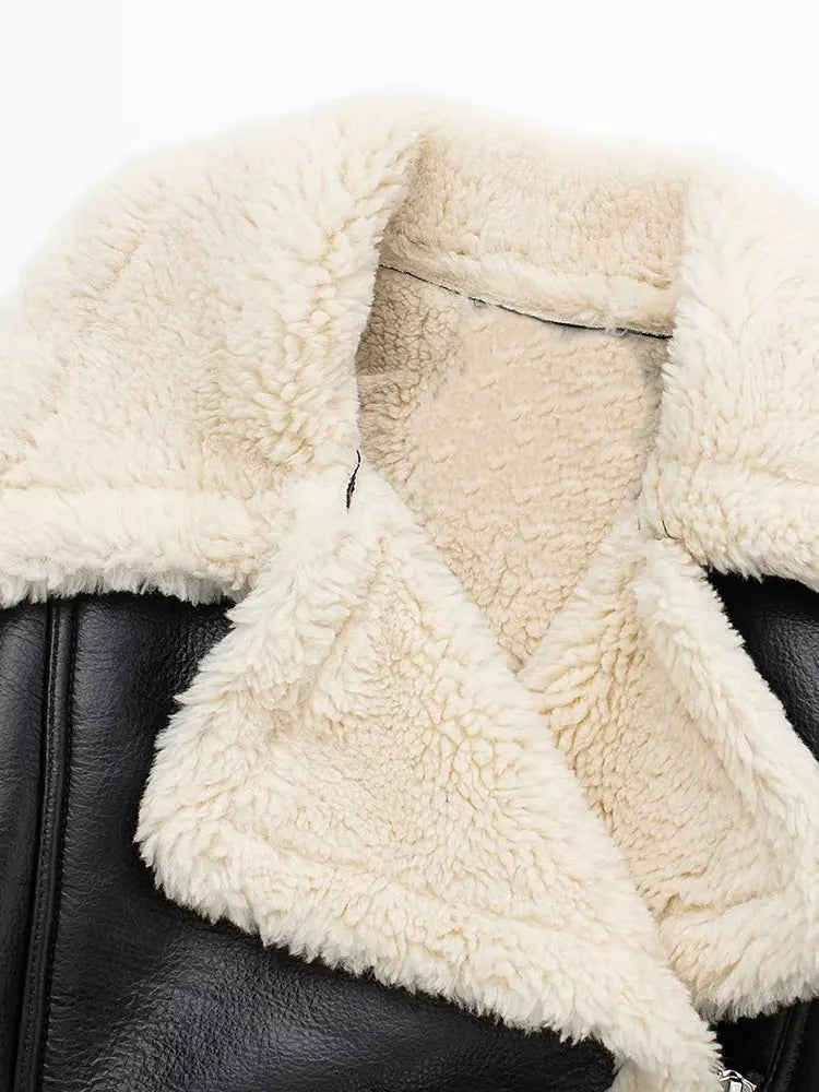 Women's Cropped Winter Jacket – Fleece Lined Zip-Up Jacket