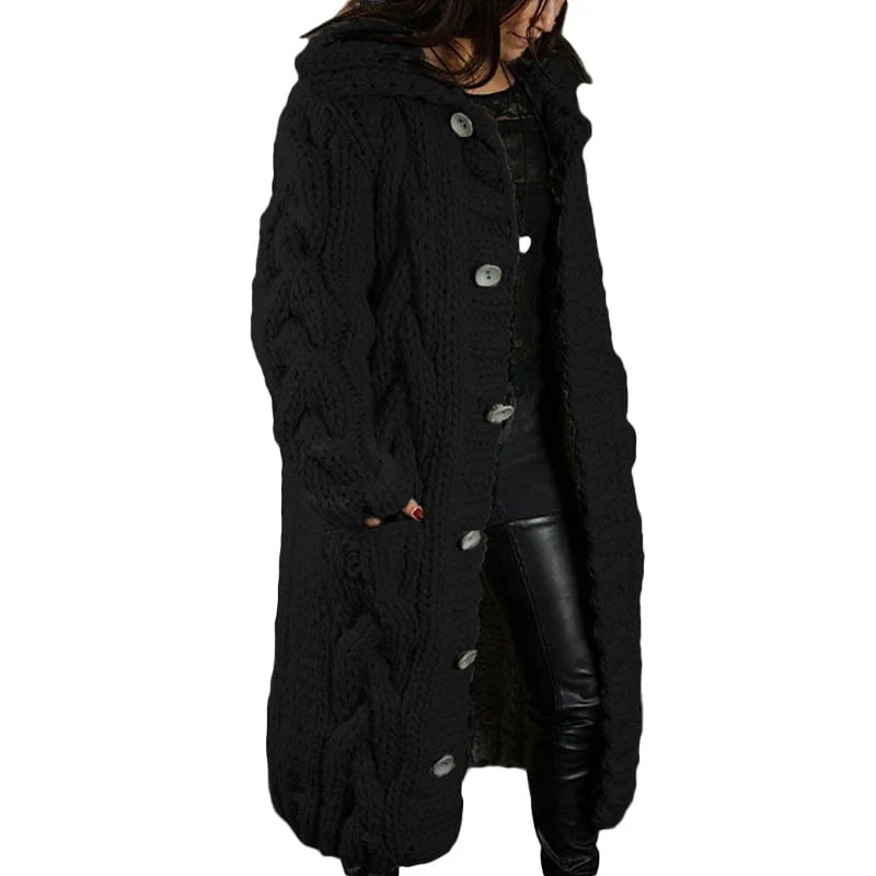 Women's Chunky Cardigan – Relaxed Long Sleeve Winter Cardigan