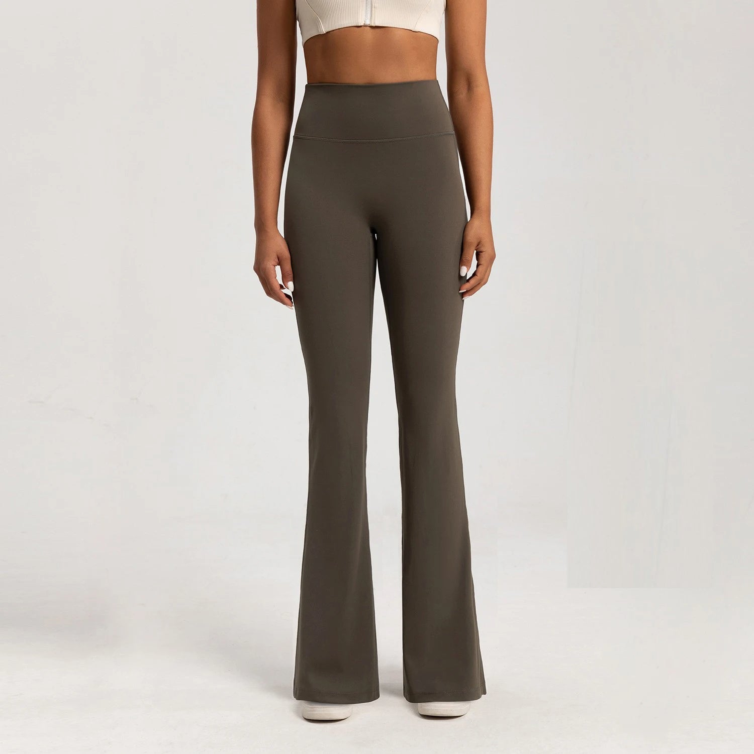 Women's High Waist Flare Leggings – Crossover Waist Workout Yoga Pants