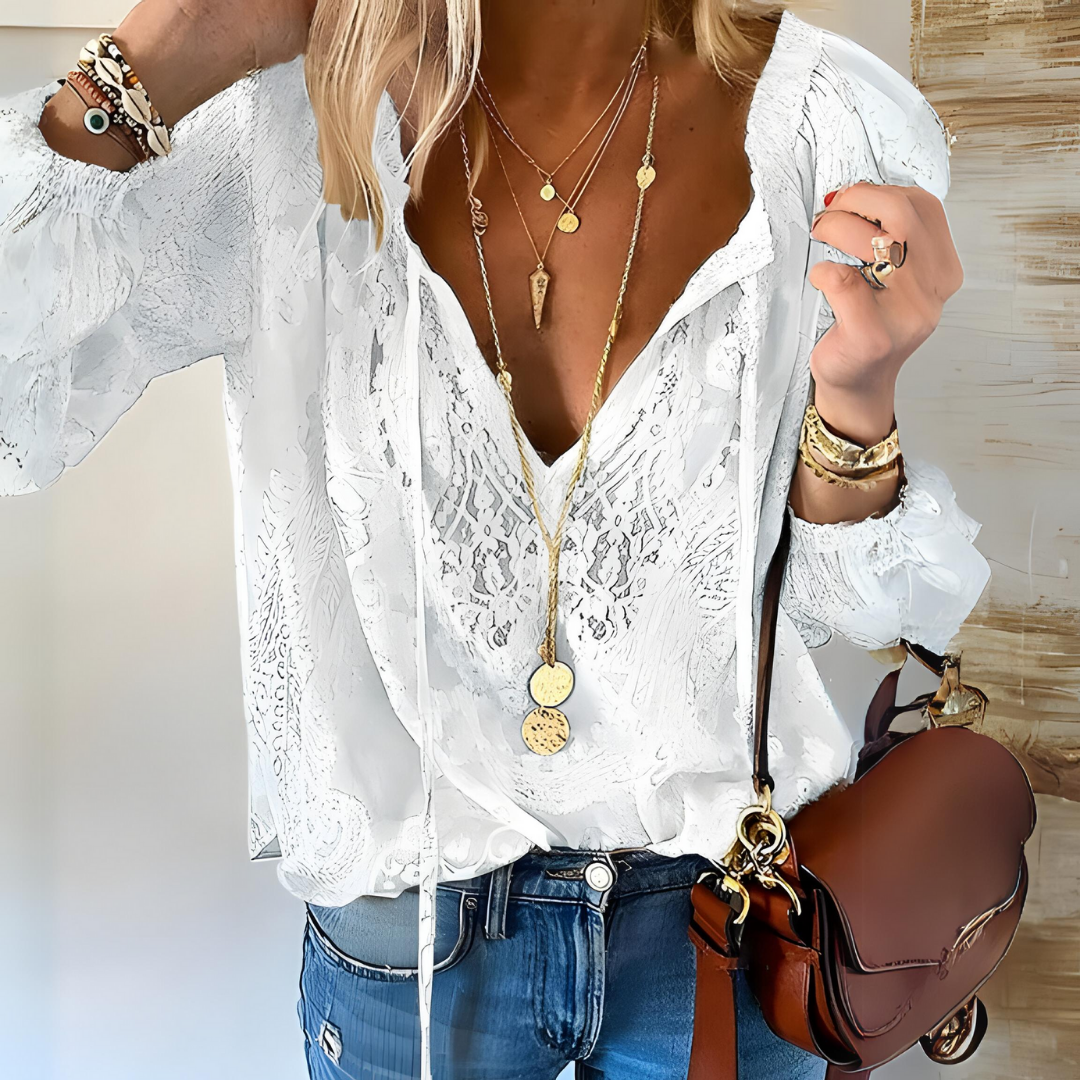 Rosalie | Lace Bow Detail Blouse