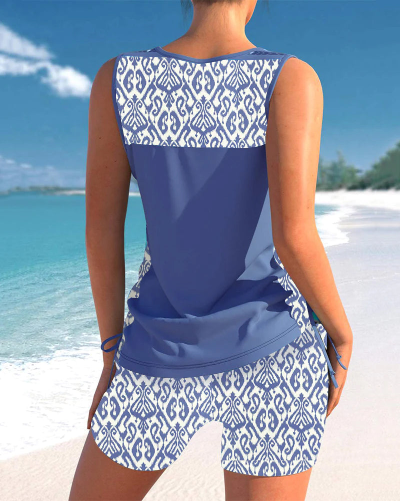 Women's Tummy Control Tankini Set – Two-Piece Swim Set – Blanche