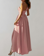 Women's Lace Gala Dress – Open Back Three-Quarter Sleeve Cocktail Dress