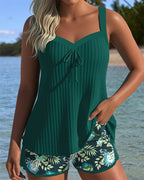Women's Striped Tankini Set – Two-Piece Swim Set – Cassandra