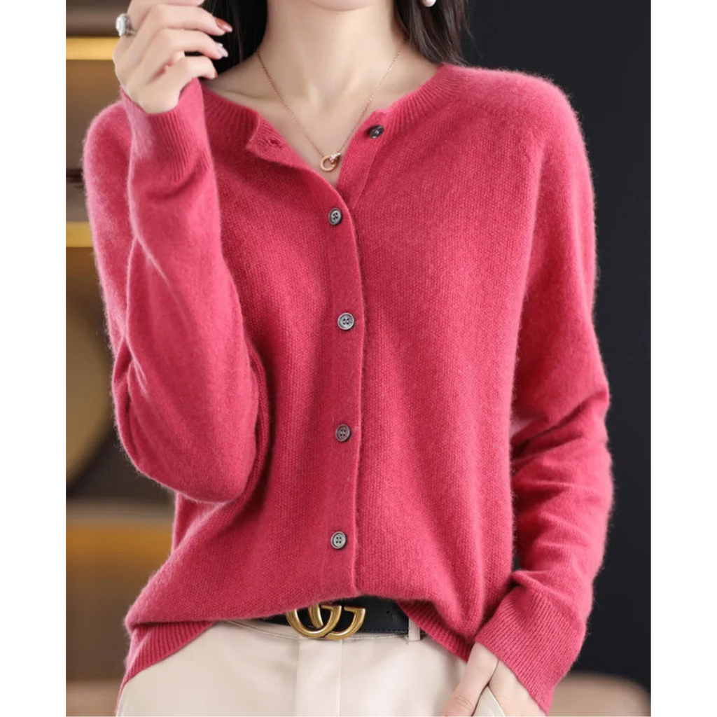 Women's Classic Knit Cardigan – Button Front Long Sleeve Cardigan