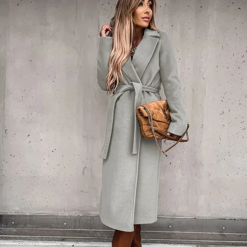 Women's Long Winter Coat – Relaxed Tailored Overcoat