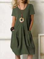 Women's Midi Dress – Relaxed Fit Casual Dress – Hadley
