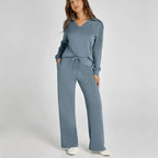 Women's Relaxed Co-Ord Set – Wide Leg Lounge Outfit