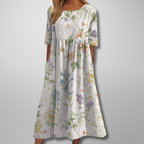 Women's Floral Midi Dress – Relaxed Fit Summer Dress – Brooklyn