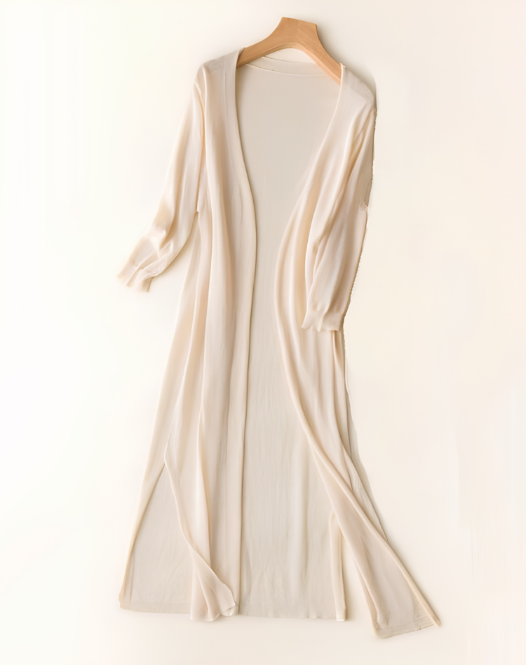Women's Longline Duster Cardigan – Open Front Knit Sweater
