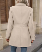 Women's Tailored Long Coat – Classic Button Front Overcoat