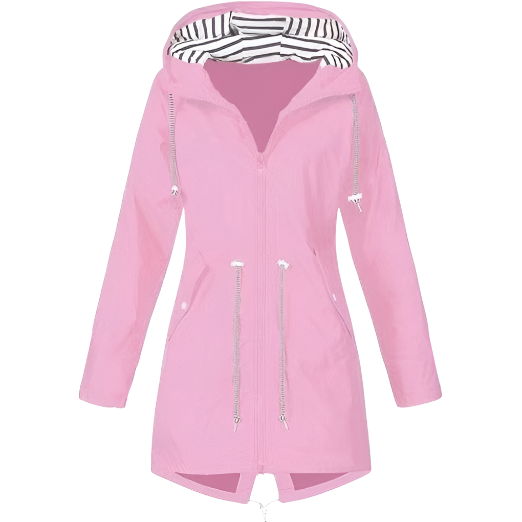 Women's Hooded Rain Jacket – Lightweight Zip-Up Outdoor Jacket