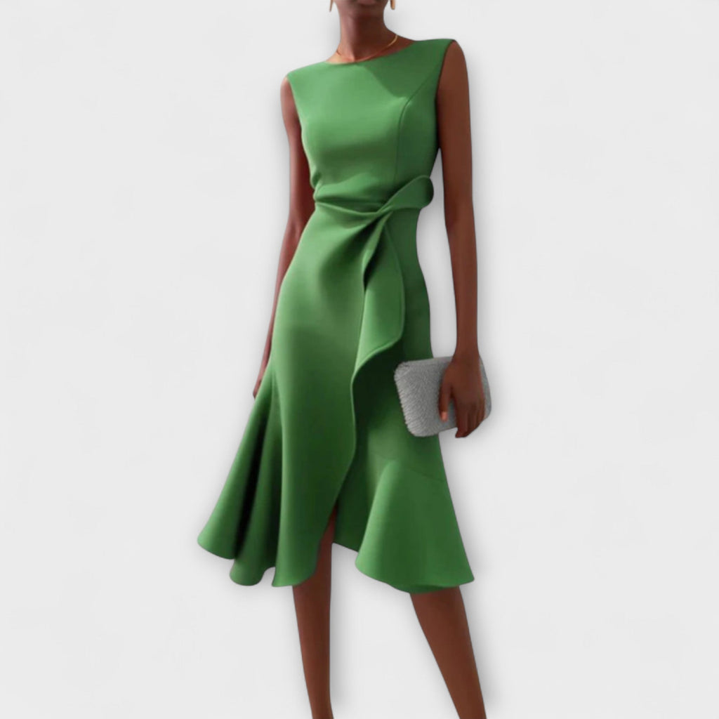 Women's Midi Dress – Sleeveless Elegant Dress – Genevieve