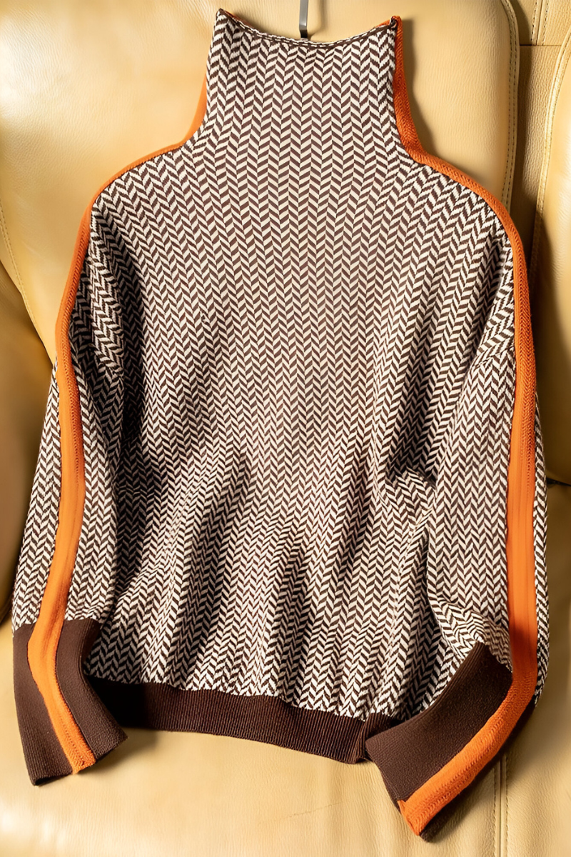 Women's High Neck Sweater – Relaxed Long Sleeve Knit Pullover