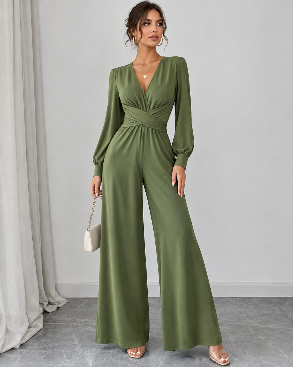 Women's Lace Detail Formal Jumpsuit – Fitted Evening Occasion Jumpsuit