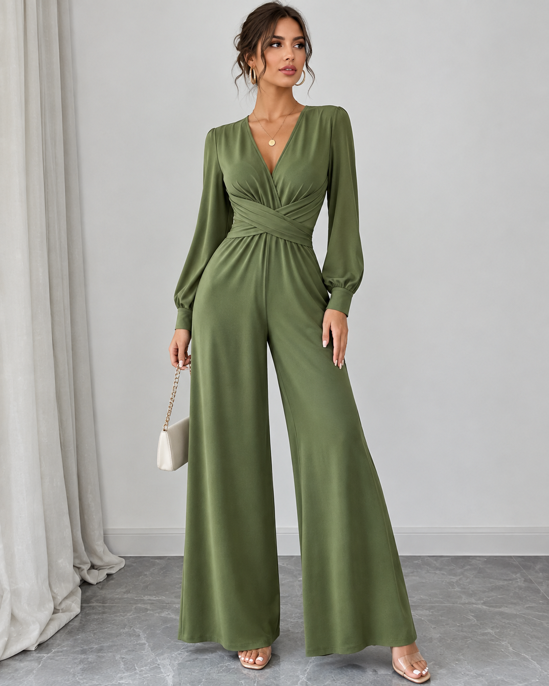Women's Lace Detail Formal Jumpsuit – Fitted Evening Occasion Jumpsuit