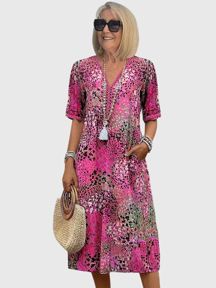 Isabella | Elegant Floral Midi Dress