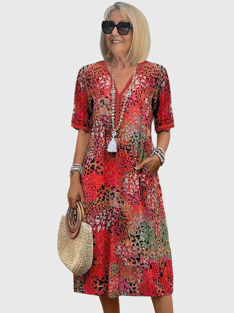 Isabella | Elegant Floral Midi Dress