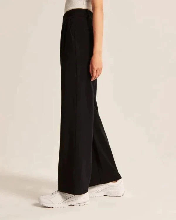 Women's Tailored Wide Leg Trousers – High Waist Dress Pants