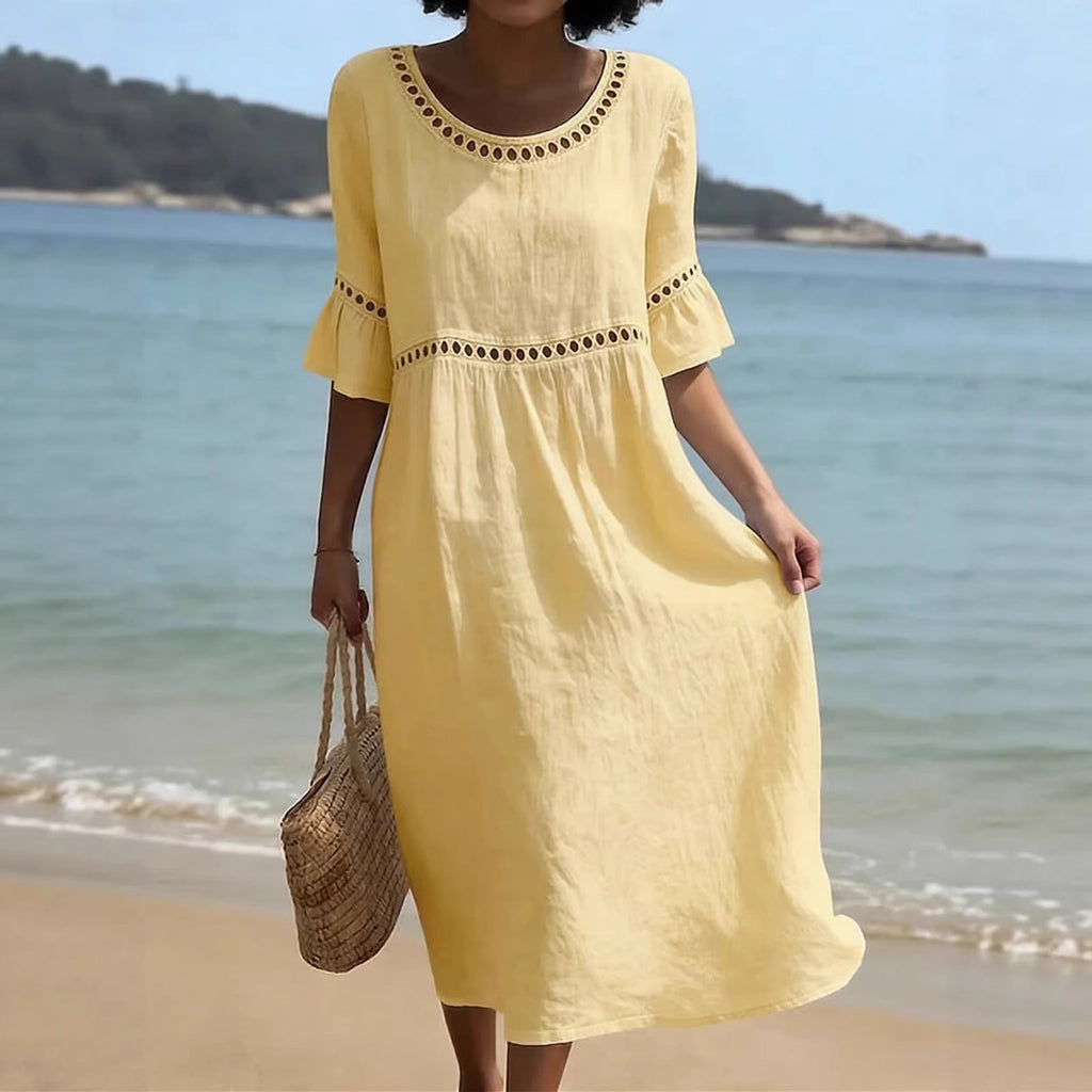 Women's Flowy Midi Dress – Figure-Flattering Day-to-Night Dress