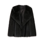 Women's Oversized Faux Fur Coat – Fluffy Winter Statement Jacket