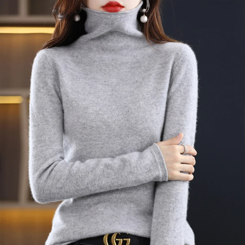Women's Turtleneck Sweater – Soft Roll Neck Winter Sweater