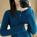 Women's Crew Neck Sweater – Lightweight Long Sleeve Knit Sweater