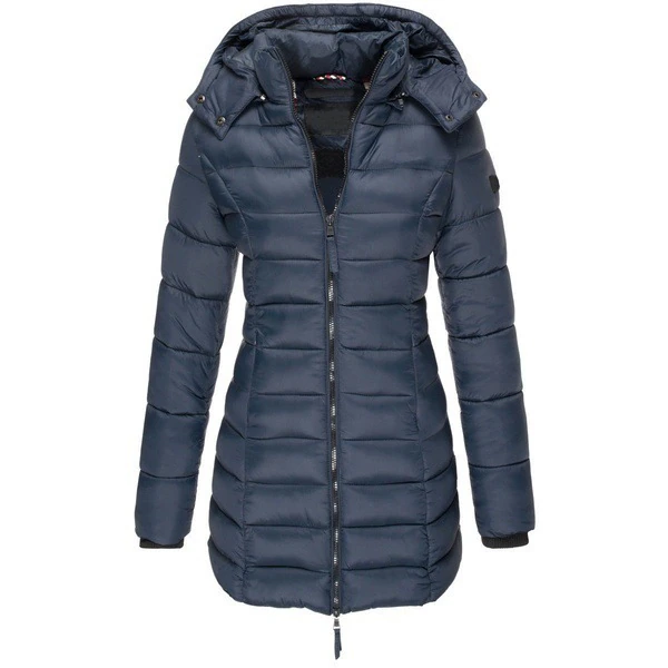 Women's Mid-Length Winter Jacket – Tailored Button Front Coat