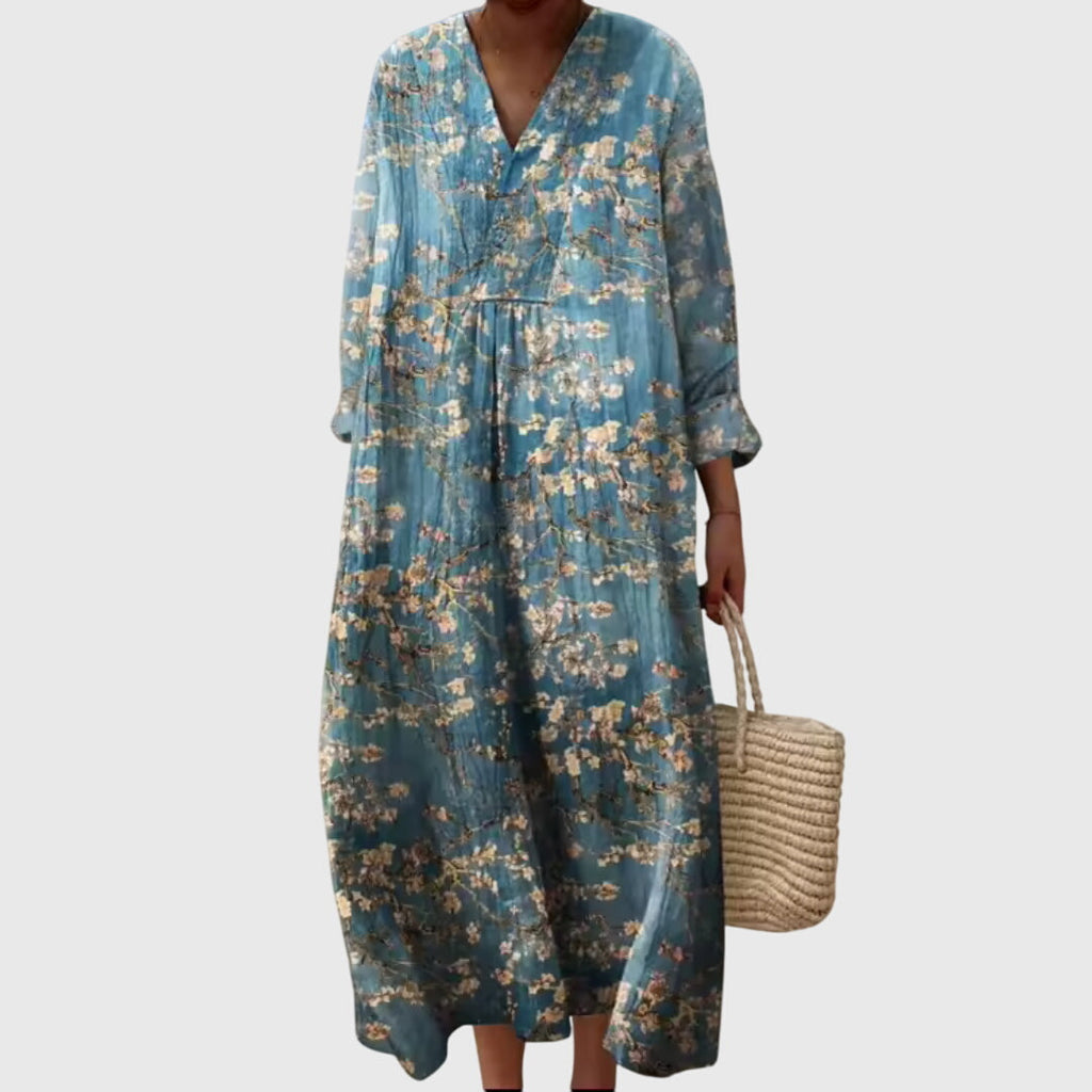Women's Geometric Dress – Printed Midi Dress – Stephanie
