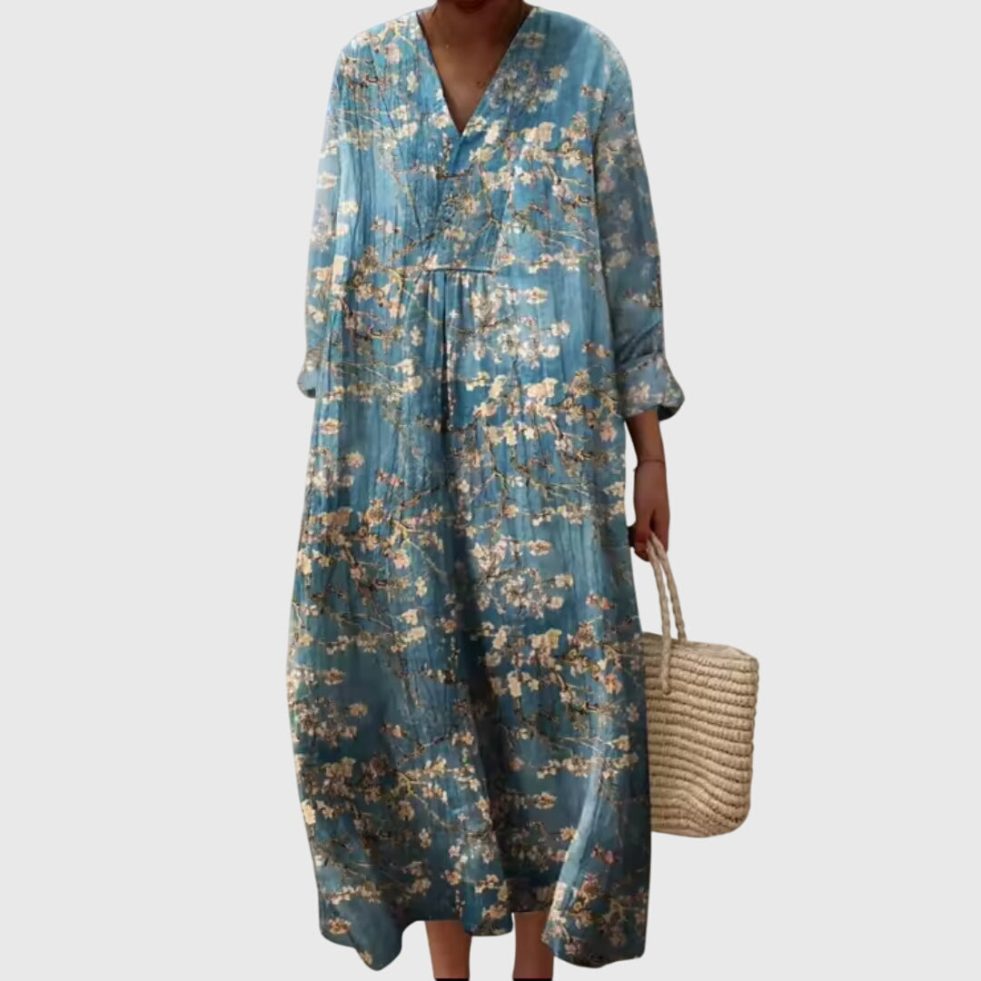 Women's Geometric Dress – Printed Midi Dress – Stephanie