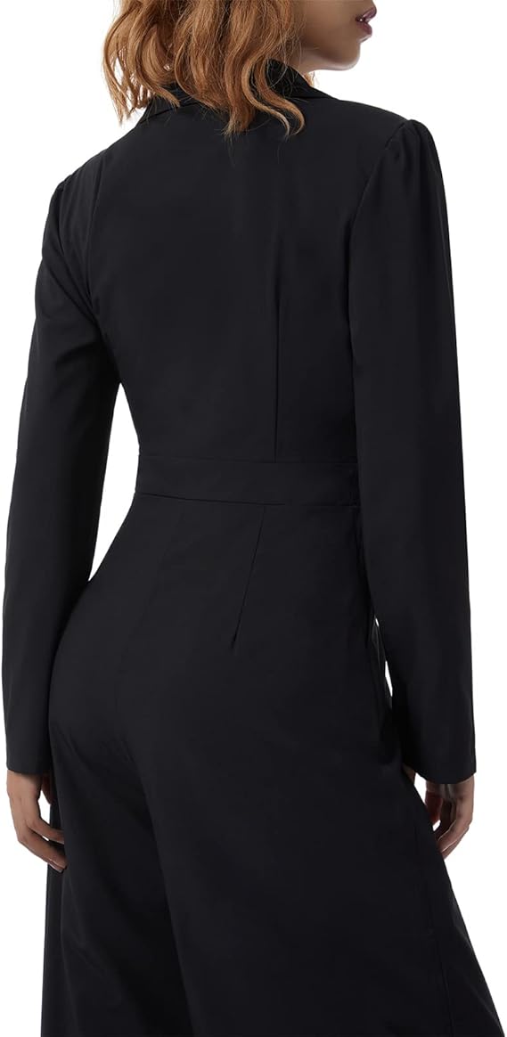 Women's Fitted Long Sleeve Jumpsuit – Tailored Evening Occasion Jumpsuit