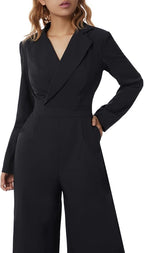 Women's Fitted Long Sleeve Jumpsuit – Tailored Evening Occasion Jumpsuit