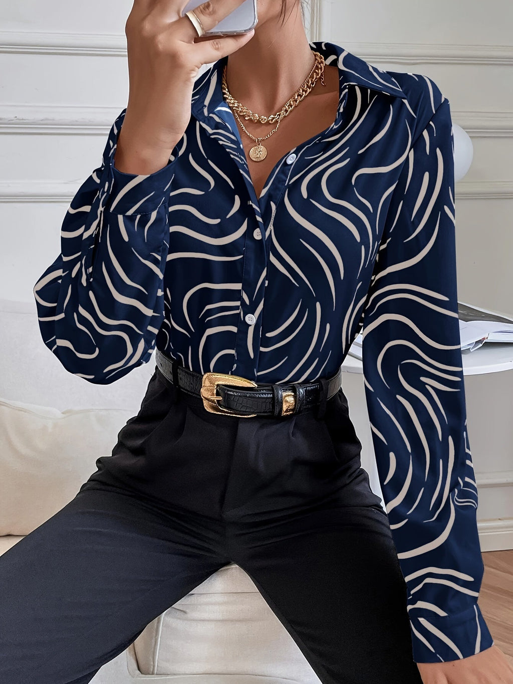 Women's Ruffle Blouse – Elegant Detail Blouse – Romilly