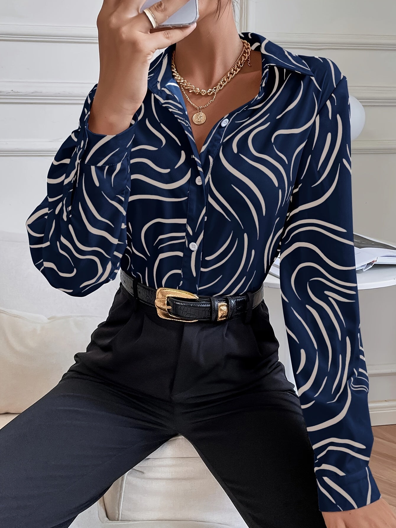 Women's Ruffle Blouse – Elegant Detail Blouse – Romilly