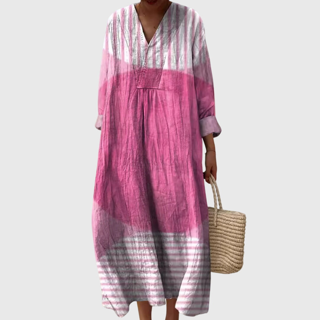 Women's Geometric Dress – Printed Midi Dress – Stephanie
