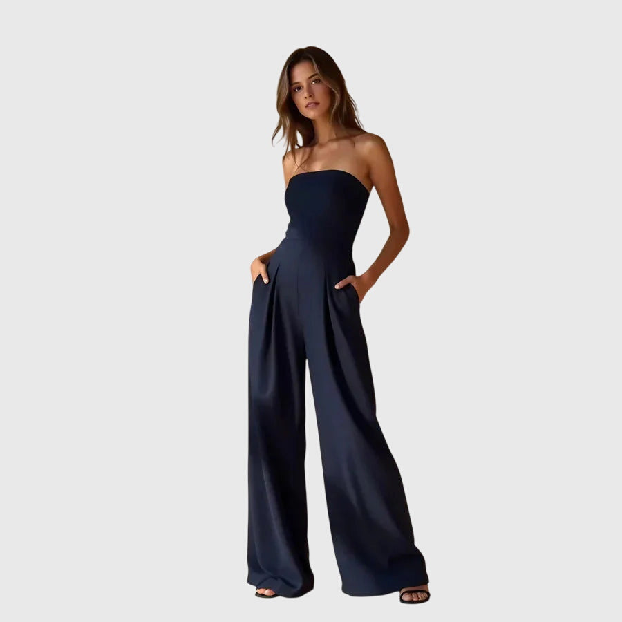Women's Strapless Wide Leg Jumpsuit – Summer Casual Jumpsuit – Arden