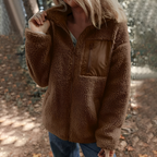 Women's Teddy Fleece Jacket – Stand Collar Zip-Up Jacket