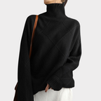 Women's High Neck Winter Sweater – Classic Turtleneck Knit Pullover