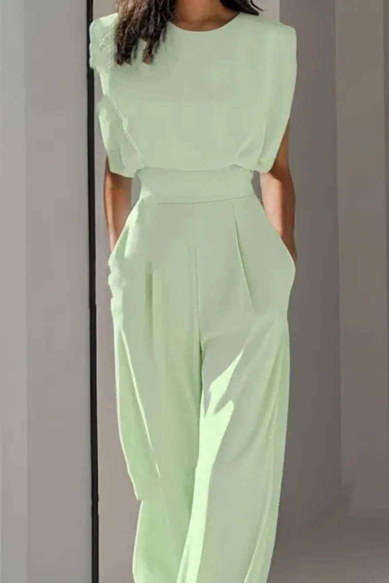 Women's Fitted Waist Jumpsuit – Tailored Everyday Casual Jumpsuit