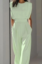 Women's Fitted Waist Jumpsuit – Tailored Everyday Casual Jumpsuit