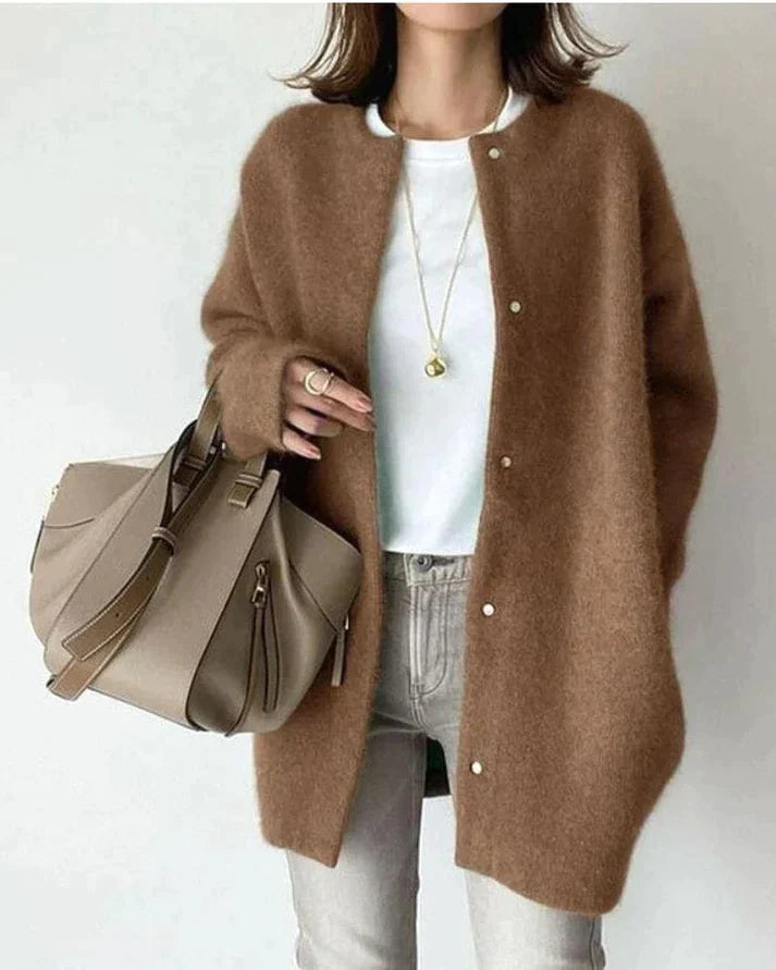 Women's Relaxed Open Front Cardigan – Long Sleeve Layering Cardigan