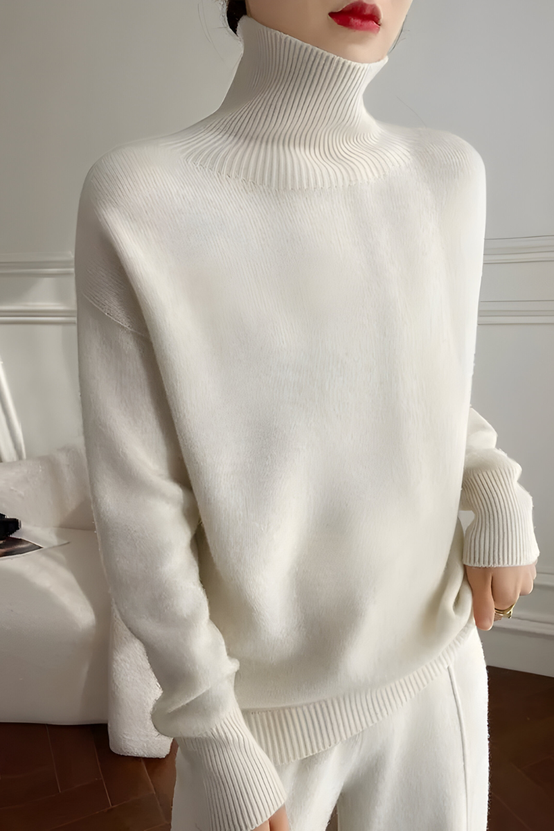 Women's Roll Neck Sweater – High Neck Long Sleeve Knit Pullover