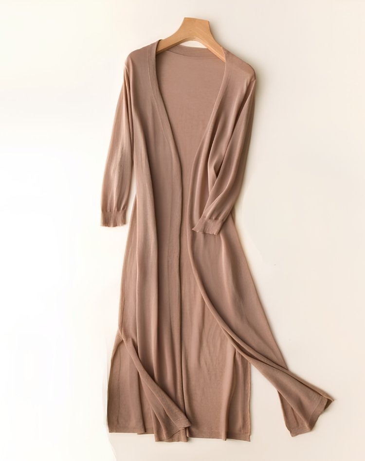 Women's Longline Duster Cardigan – Open Front Knit Sweater