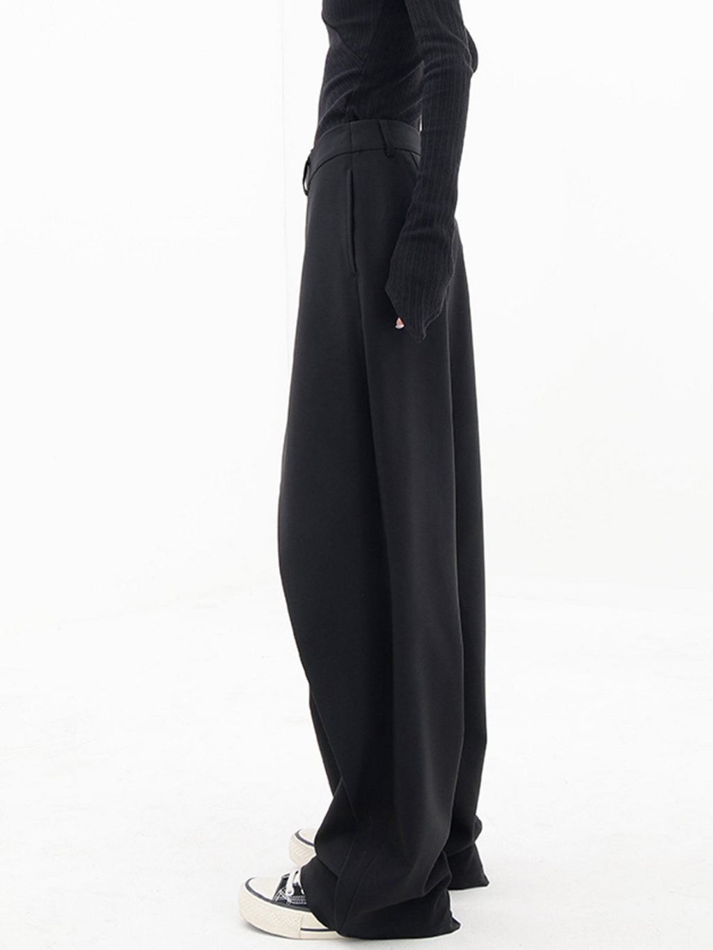 Women's Crisscross Front Wide Leg Pants – Relaxed Elastic Waist Trousers