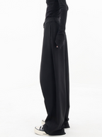 Women's Crisscross Front Wide Leg Pants – Relaxed Elastic Waist Trousers