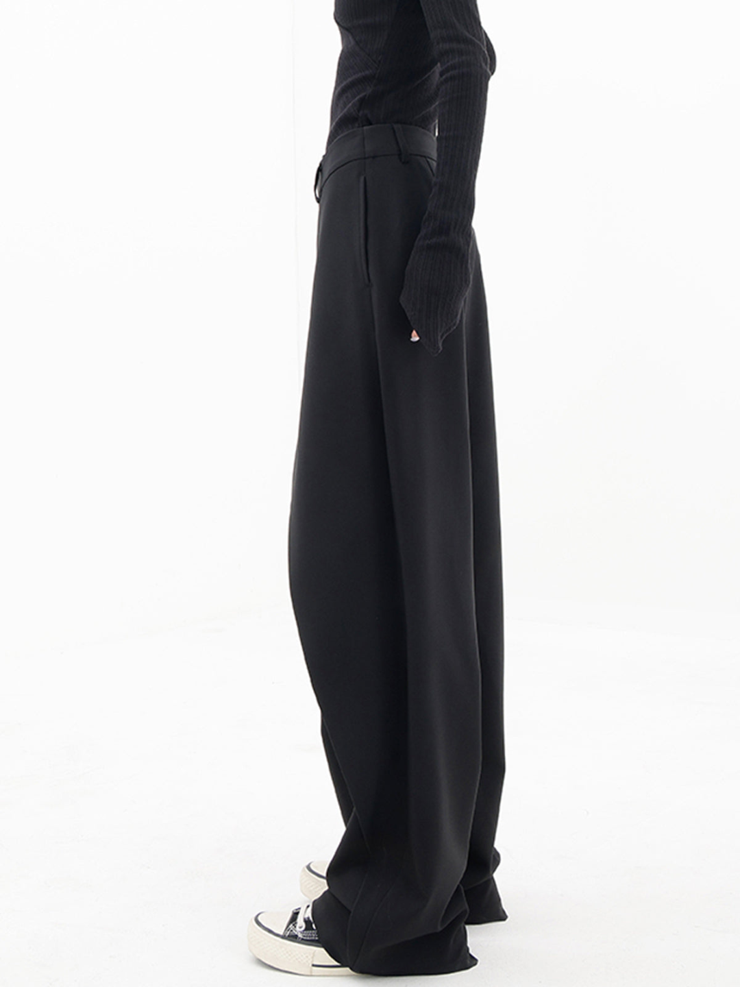 Women's Crisscross Front Wide Leg Pants – Relaxed Elastic Waist Trousers